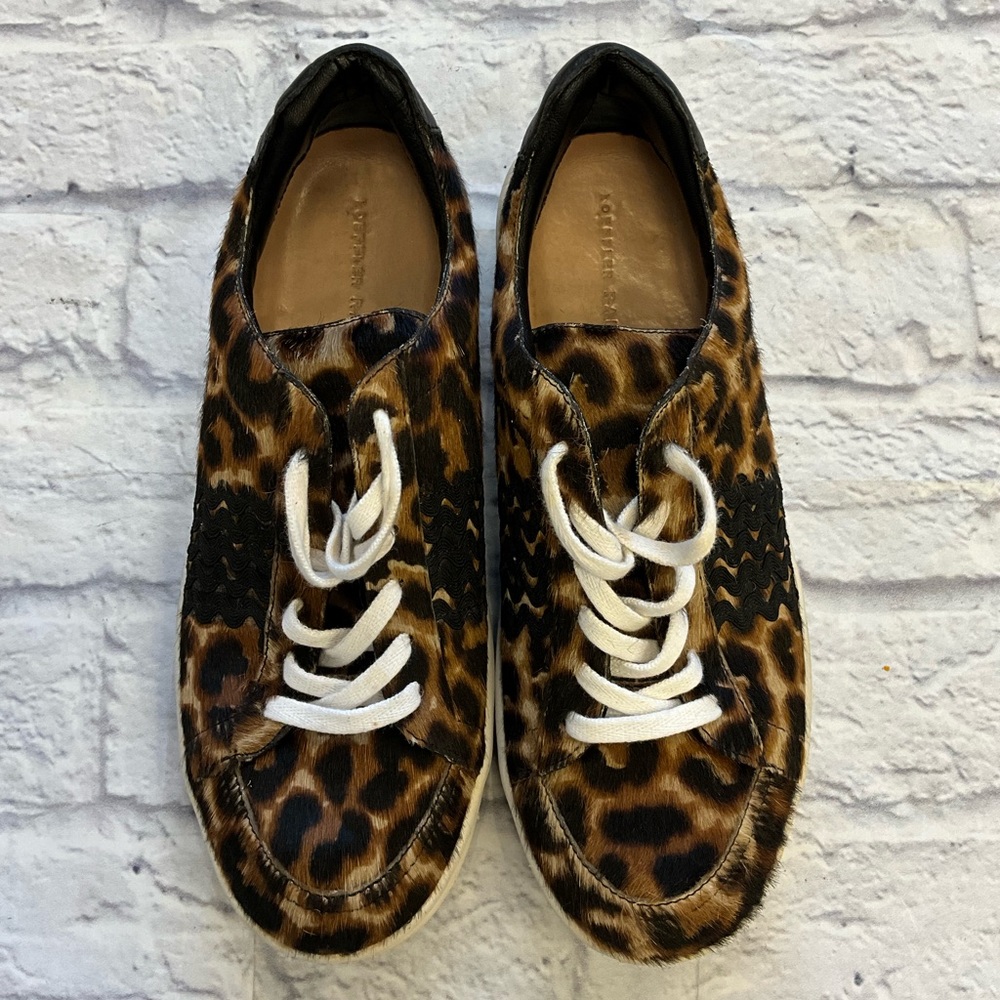 Loeffler Randall Leopard Lace Up Sneakers